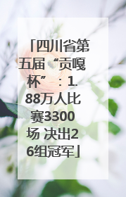 四川省第五届“贡嘎杯”：1.88万人比赛3300场 决出26组冠军