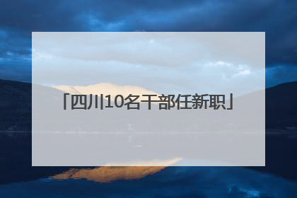 四川10名干部任新职
