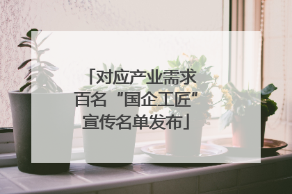 对应产业需求 百名“国企工匠”宣传名单发布