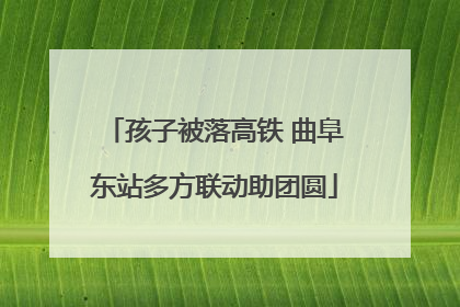 孩子被落高铁 曲阜东站多方联动助团圆