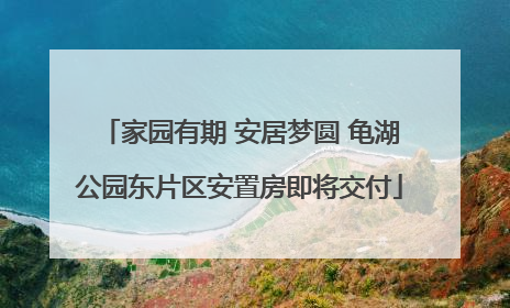 家园有期 安居梦圆 龟湖公园东片区安置房即将交付