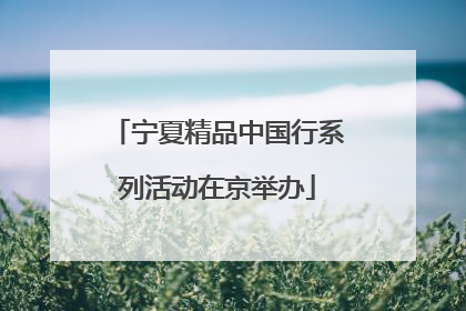宁夏精品中国行系列活动在京举办