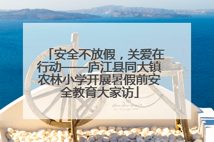 安全不放假，关爱在行动——庐江县同大镇农林小学开展暑假前安全教育大家访