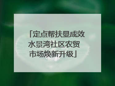 定点帮扶显成效 水景湾社区农贸市场焕新升级