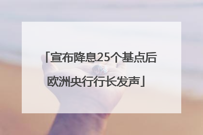 宣布降息25个基点后 欧洲央行行长发声