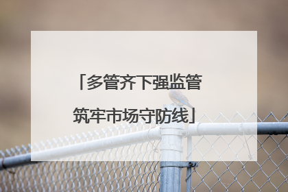 多管齐下强监管 筑牢市场守防线