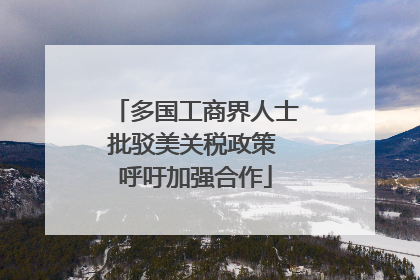 多国工商界人士批驳美关税政策 呼吁加强合作
