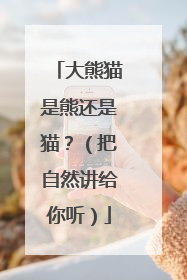 大熊猫是熊还是猫？（把自然讲给你听）
