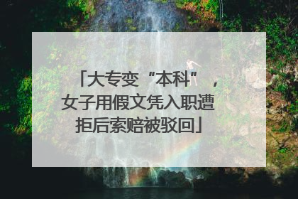 大专变“本科”，女子用假文凭入职遭拒后索赔被驳回