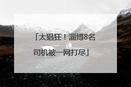 太猖狂！淄博8名司机被一网打尽