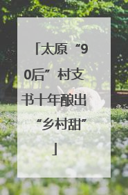 太原“90后”村支书十年酿出“乡村甜”