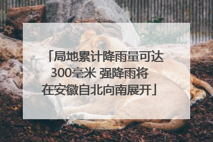 局地累计降雨量可达300毫米 强降雨将在安徽自北向南展开