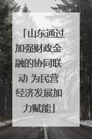 山东通过加强财政金融的协同联动 为民营经济发展加力赋能