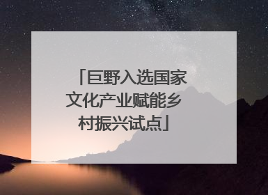 巨野入选国家文化产业赋能乡村振兴试点