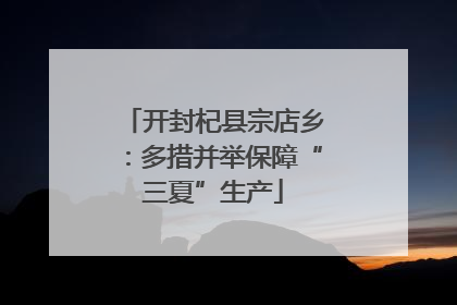 开封杞县宗店乡：多措并举保障“三夏”生产