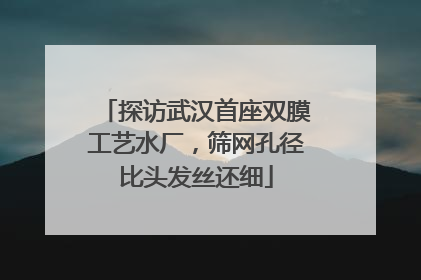 探访武汉首座双膜工艺水厂，筛网孔径比头发丝还细