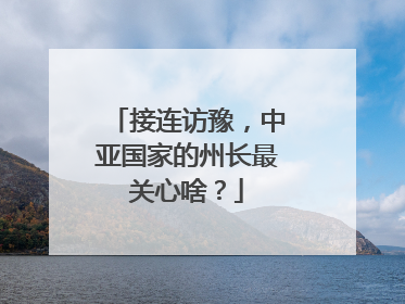 接连访豫，中亚国家的州长最关心啥？