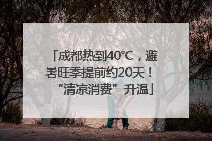 成都热到40℃，避暑旺季提前约20天！“清凉消费”升温