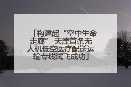 构建起“空中生命走廊” 天津首条无人机低空医疗配送运输专线试飞成功