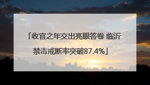 收官之年交出亮眼答卷 临沂禁毒戒断率突破87.4%