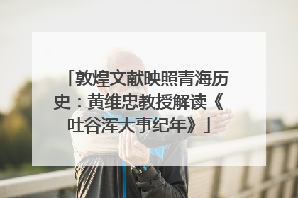 敦煌文献映照青海历史：黄维忠教授解读《吐谷浑大事纪年》