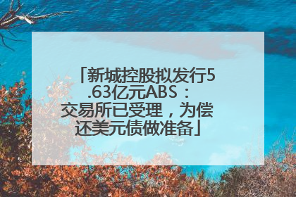 新城控股拟发行5.63亿元ABS：交易所已受理，为偿还美元债做准备