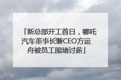 新总部开工首日，哪吒汽车董事长兼CEO方运舟被员工围堵讨薪