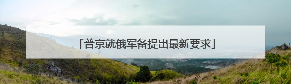 普京就俄军备提出最新要求