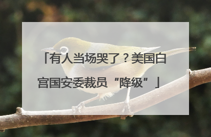有人当场哭了？美国白宫国安委裁员“降级”