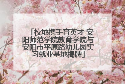 校地携手育英才 安阳师范学院教育学院与安阳市平原路幼儿园实习就业基地揭牌