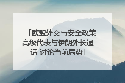 欧盟外交与安全政策高级代表与伊朗外长通话 讨论当前局势