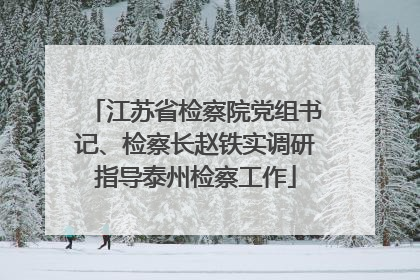 江苏省检察院党组书记、检察长赵铁实调研指导泰州检察工作