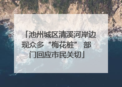 池州城区清溪河岸边现众多“梅花桩” 部门回应市民关切