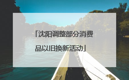 沈阳调整部分消费品以旧换新活动