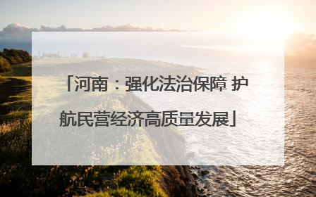 河南：强化法治保障 护航民营经济高质量发展