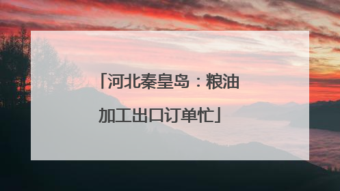 河北秦皇岛：粮油加工出口订单忙