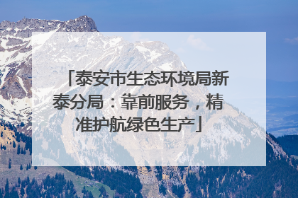 泰安市生态环境局新泰分局：靠前服务，精准护航绿色生产