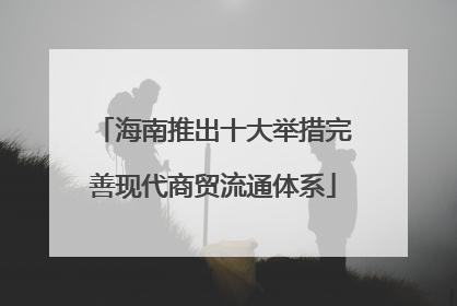 海南推出十大举措完善现代商贸流通体系