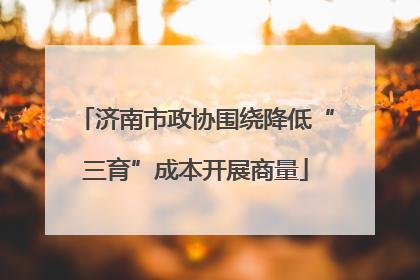 济南市政协围绕降低“三育”成本开展商量