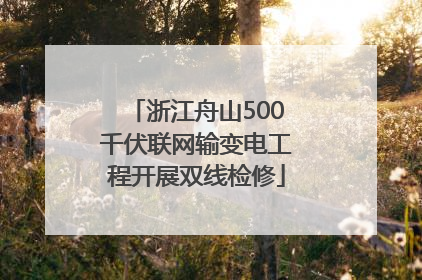 浙江舟山500千伏联网输变电工程开展双线检修