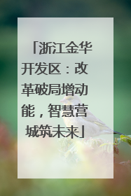 浙江金华开发区：改革破局增动能，智慧营城筑未来