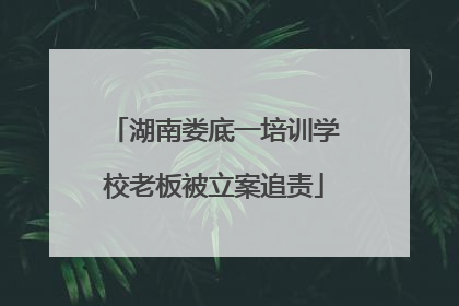 湖南娄底一培训学校老板被立案追责