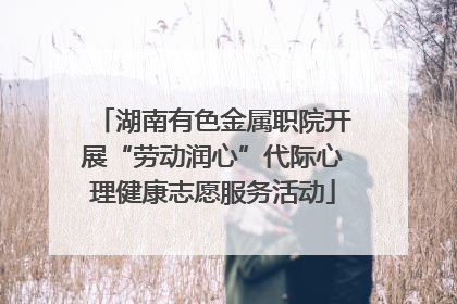湖南有色金属职院开展“劳动润心”代际心理健康志愿服务活动