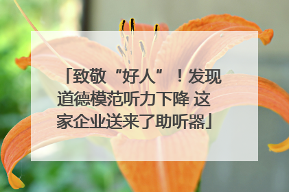 致敬“好人”！发现道德模范听力下降 这家企业送来了助听器
