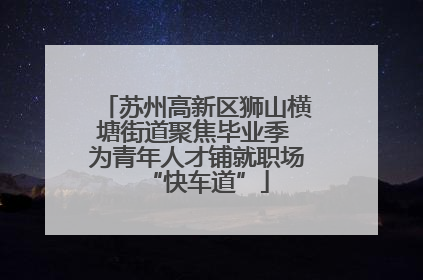 苏州高新区狮山横塘街道聚焦毕业季 为青年人才铺就职场“快车道”