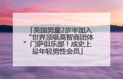 英国男童2岁半加入“世界顶级高智商团体”门萨俱乐部！成史上最年轻男性会员