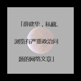薛建华，私藏、浏览有严重政治问题的网络文章