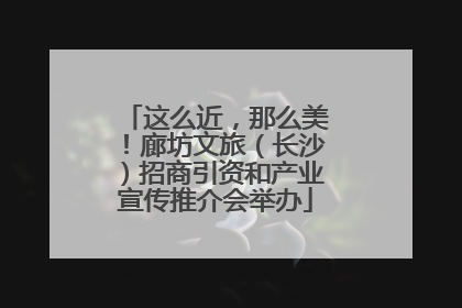 这么近，那么美！廊坊文旅（长沙）招商引资和产业宣传推介会举办