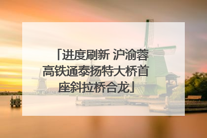 进度刷新 沪渝蓉高铁通泰扬特大桥首座斜拉桥合龙