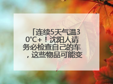 连续5天气温30℃+！沈阳人请务必检查自己的车，这些物品可能变“炸弹”！